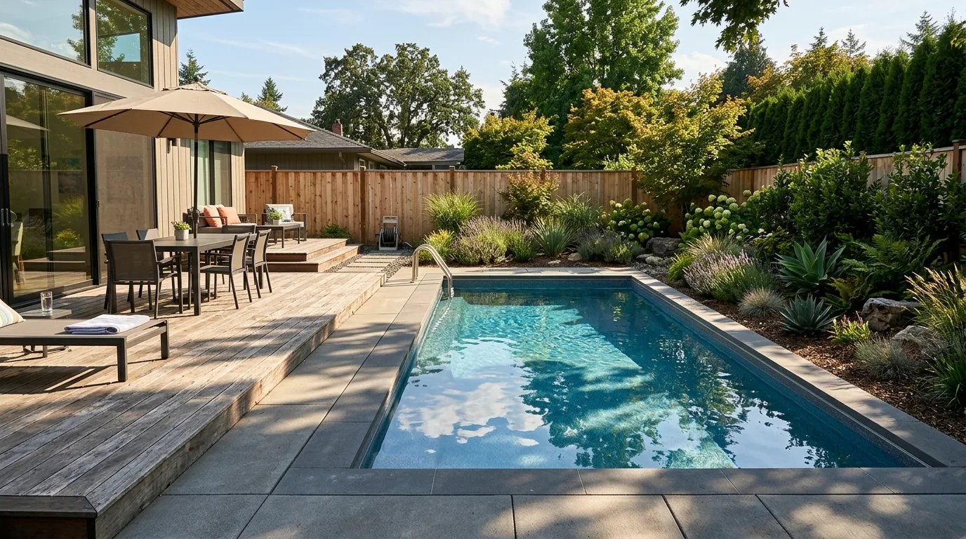 Geometric Fiberglass Pool